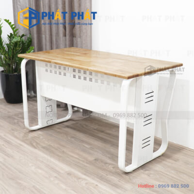 Bàn văn phòng chân sắt hà nội tiện dụng giá rẻ chính hãng